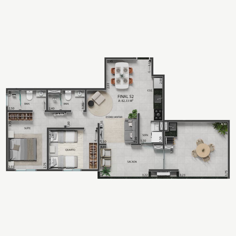 Planta Rooftop 82,33m²